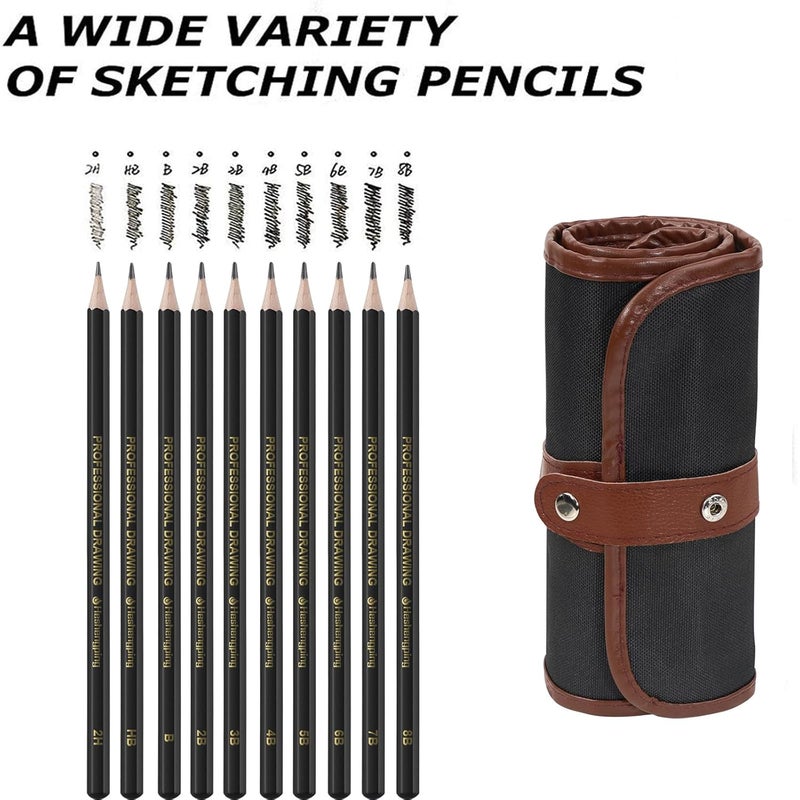 BRISON Sketching Pencil Set Drawing Pen Charcoal Sketch Included Graphite Pencils Charcoal Pencils Paper Erasable Pen 30pcs Total for Beginners Artist First Sketch Pencil Style 1 Style 1 - Image 5