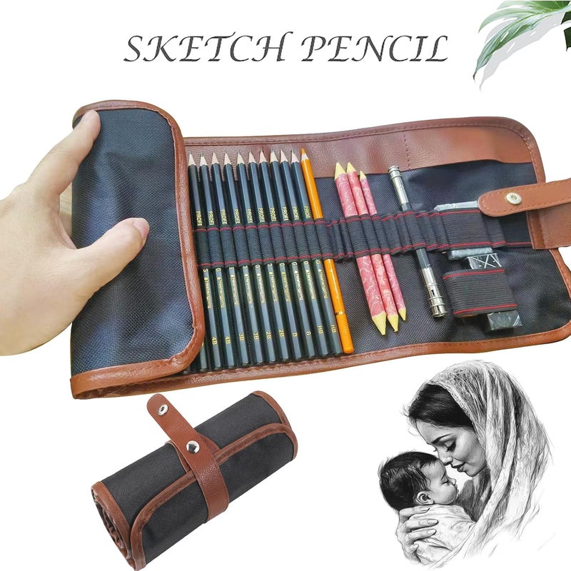 BRISON Sketching Pencil Set Drawing Pen Charcoal Sketch Included Graphite Pencils Charcoal Pencils Paper Erasable Pen 30pcs Total for Beginners Artist First Sketch Pencil Style 1 Style 1 - Image 4