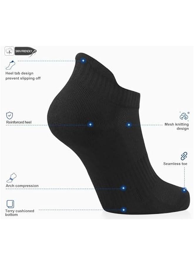 تراسل 7 حزمة الرجال الكاحل الجوارب الرياضية معتدلة التنفس منخفضة قطع علامة التبويب مع دعم القوس، منخفضة القطع، العرق Wicking، مكافحة الرائحة، مريحة لجميع الموسم - مثالية للنشاط والجري والاستخدام اليومي - Image 2