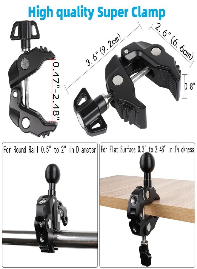Leenconghui Aluminum Tablet Holder for Mic Stand, Side Mount Microphone Music Stand for All iPad, 360° Rotatabe Tablet Stand with Super Clamp Compatible for iPad Pro 12.9, Air, Mini, Galaxy Tabs, 4.7-15" Tablets - Image 4