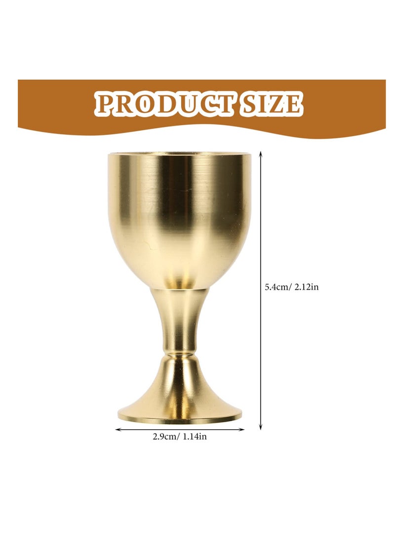 Excefore - Vintage Copper Wine Cup, 2 Pcs Cup Metal Wine Cup, Brass Chalice Goblet, Meditation Bowl Tea Cup, Vintage Chalice Glasses, Multi-function Offering Cup, Pure Brass Holy Water - Image 1