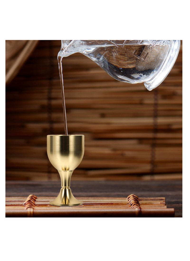 Excefore - Vintage Copper Wine Cup, 2 Pcs Cup Metal Wine Cup, Brass Chalice Goblet, Meditation Bowl Tea Cup, Vintage Chalice Glasses, Multi-function Offering Cup, Pure Brass Holy Water - Image 1