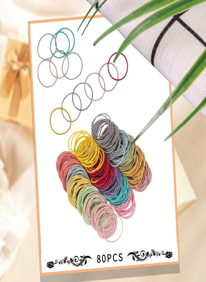 Unaone Hair Elastics Ties, 300 PCS Stretchable Rubber Hair Band No Crease Hair Band 2mm for Thin Hair, Suitable for Women, Men, Girls and Boys - Image 3