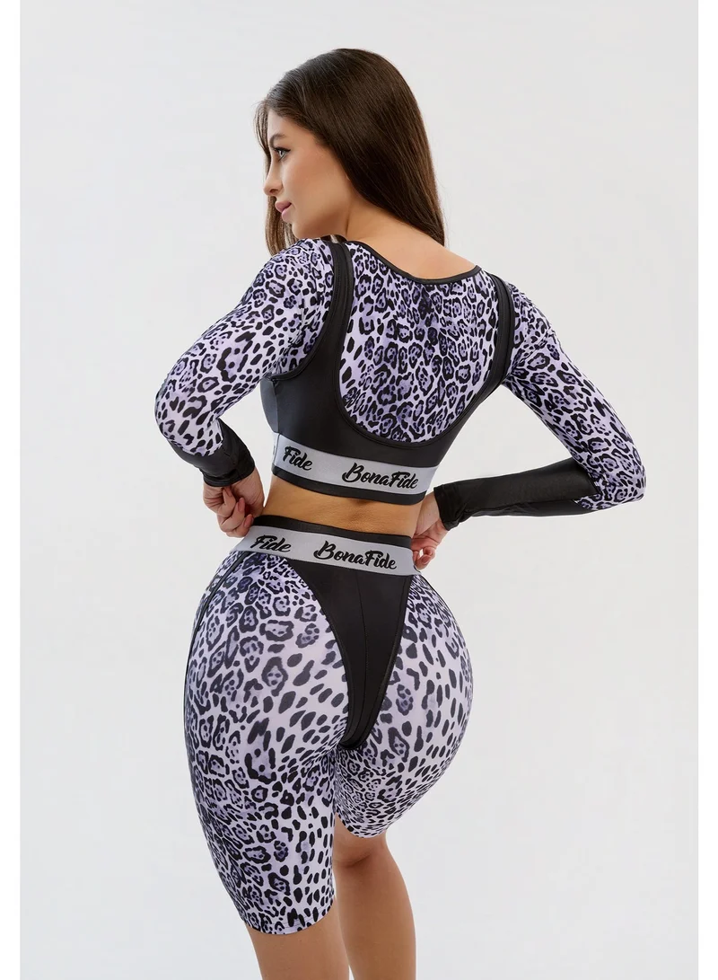 Bona Fide Aerobica Cycling Snow Leo Bona Fide Premium Quality High Waist Biker Shorts for Women with Push Up - Womens Shorts for Gym, Workout for Women | Best Price UAE