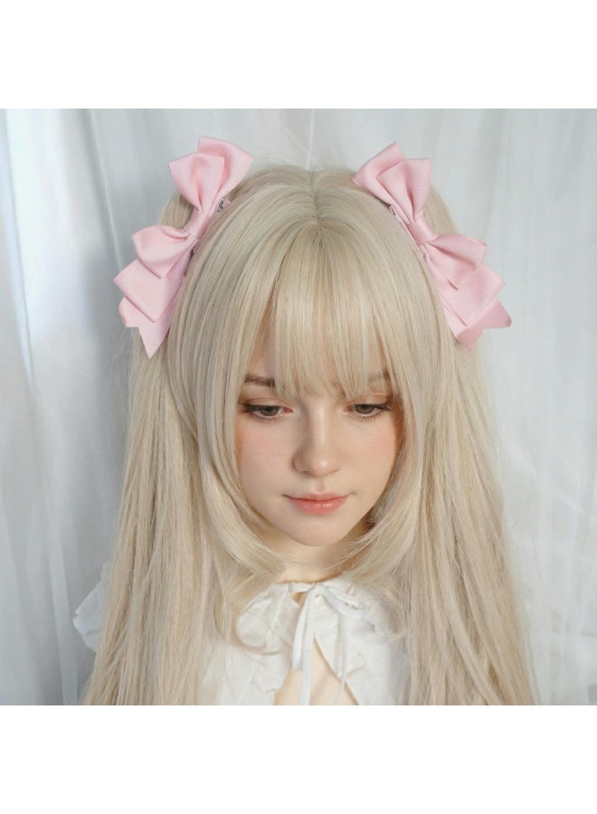 4Pcs Lolita Hair Accessories Cute Cutecore Bow Hairclips Clips Y2K Pink Black Claw Clip Hair Barrettes Headdress Things for Women Birthday Wedding Prom Cosplay Decoration - Image 4