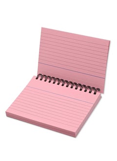 FIS FIS Ruled Record Card 180 Gsm 5X3 Inch Double Loop Spiral 50 Sheets Pink -FSIC53-180SPPI  - Image 1