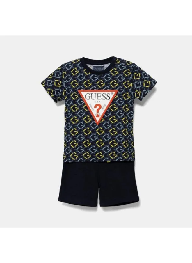 GUESS Kids Printed Crew Neck T-Shirt &  Shorts Set