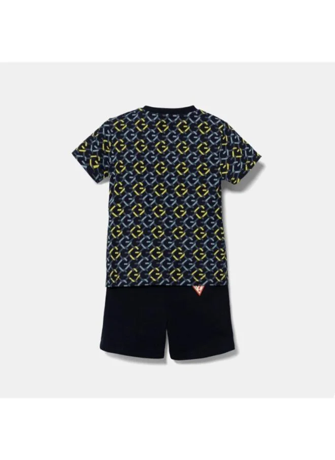 GUESS Kids Printed Crew Neck T-Shirt &  Shorts Set