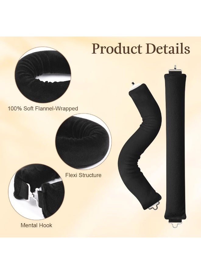 Zesen Heatless Hair Curler - 4Pcs Satin Covered Heatless Hair Curlers with Cap and Satin Scarf for Overnight Curls | Flexi Rods for Heatless Curls | No Heat Hair Curlers to Sleep In |Curling Rod Curlers for for Women All Types of Hair - Image 3