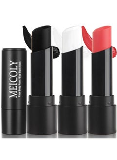 MEICOLY MEICOLY Clown White Joker Devil Makeup Kit,Cream Black White Red Face Body Paint Stick,Halloween Face Paint for Vampire Skeleton Clown Spiderman,Eye Black Stick for Baseball/Football/Softball  - Image 1