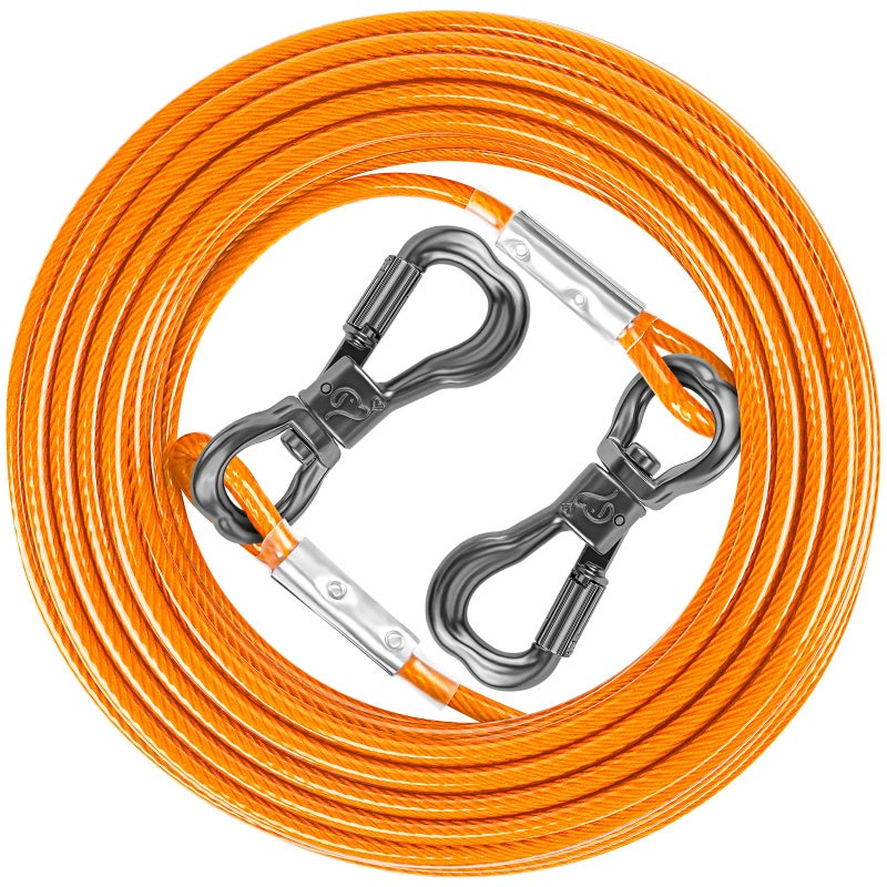 XiaZ 8FT Dog Tie Out Cable, Dog Tether for Yard 8/10/15/20/30/50FT, Heavy Duty Pet Lead Tether Chain Outside for Small Medium Large Dogs Up to 120 LBS - Image 1
