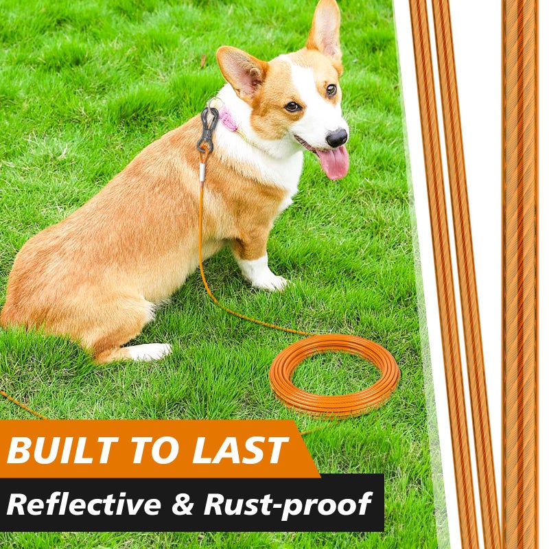 XiaZ 8FT Dog Tie Out Cable, Dog Tether for Yard 8/10/15/20/30/50FT, Heavy Duty Pet Lead Tether Chain Outside for Small Medium Large Dogs Up to 120 LBS - Image 5