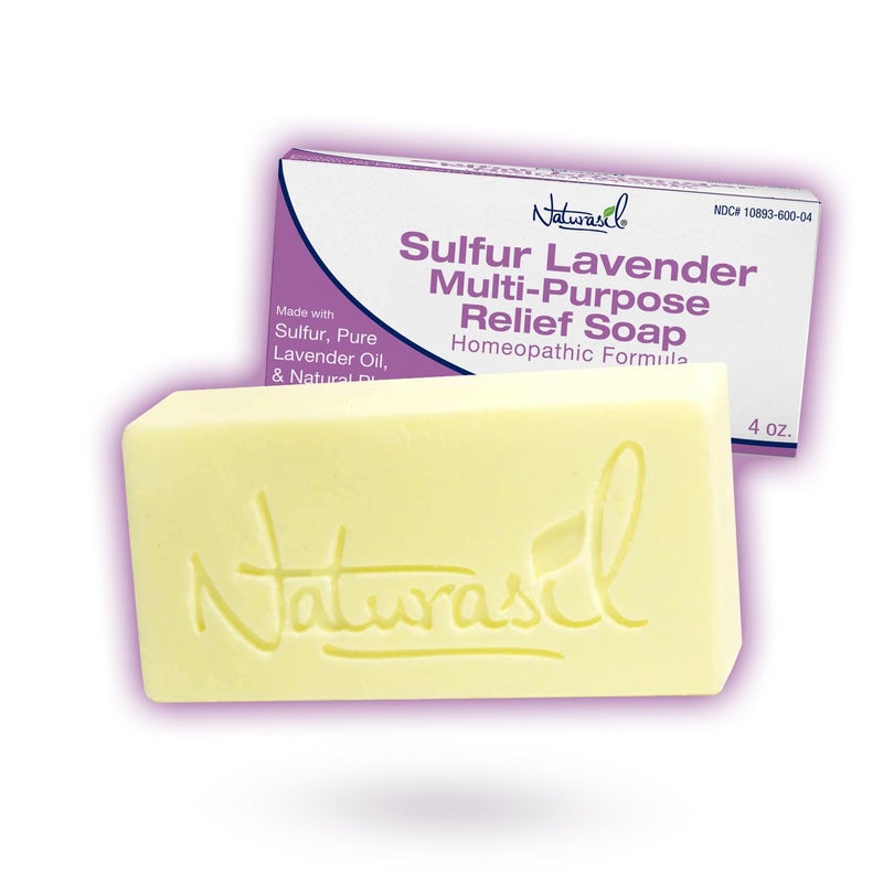 Naturasil Sulfur Lavender Soap Bar Natural Skin Treatment for Acne, Bug Bites, Warts Treatment, Viral Bumps, Nodes & Itching | for Kids & Adults |113 grams - Image 1