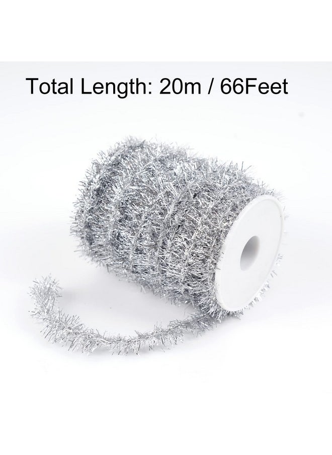 WBCBEC 66 Feet Christmas Tinsel Garland Metallic Holiday Tinsel Garland Twist Tinsel Thin Glitter Tinsel Garland Decoration for Christmas Tree,Wedding Birthday Party Decorations Supplies (Silver) - pzsku/Z308460139D8B68CD4D13Z/45/_/1740982880/0c93b67e-09b9-49c2-b59c-4209695903a2