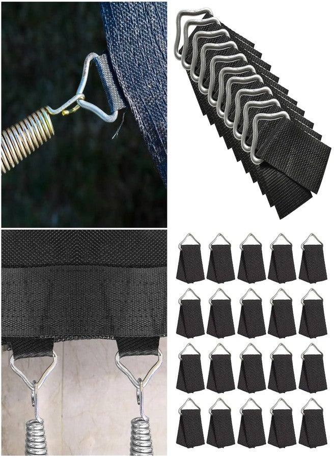 SquEqu 20 Pack Trampoline Triangles Buckle Replacement Stainless Steel Triangle Ring with Sewing Straps Connector for Outdoor Trampoline Springs Indoor Fitness Rebounder Trampoline Mat Round Frame - Image 5