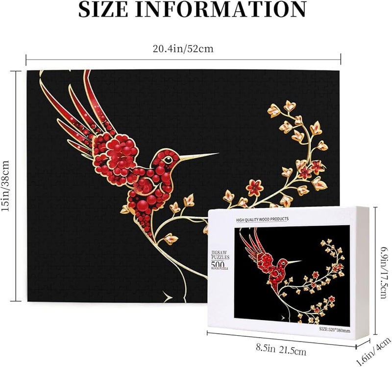 لغز الطيور المعدنية 500 قطعة للكبار ديكور المنزل هدية 20.4 × 15 بوصة - Image 5