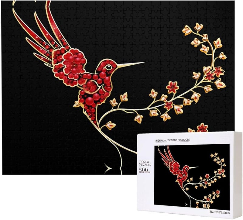 لغز الطيور المعدنية 500 قطعة للكبار ديكور المنزل هدية 20.4 × 15 بوصة - Image 1