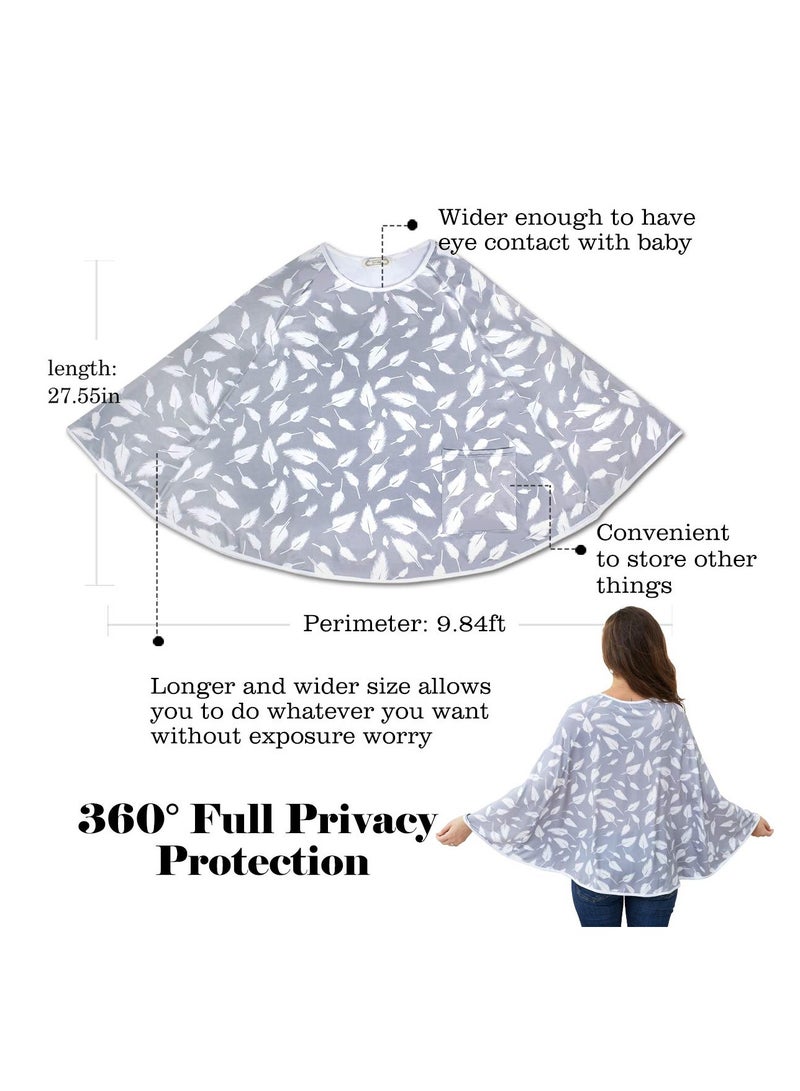 SYOSI Baby Nursing Cover & Nursing Poncho, Multi Use Cover for Baby Car Seat Canopy, Shopping Cart Cover, Stroller Cover, 360° Full Privacy Breastfeeding Coverage, Baby Shower Gifts for Boy & Girl  - Image 3