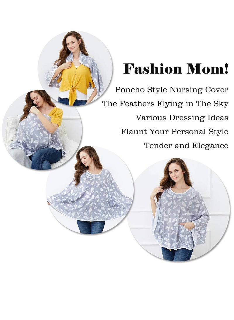SYOSI Baby Nursing Cover & Nursing Poncho, Multi Use Cover for Baby Car Seat Canopy, Shopping Cart Cover, Stroller Cover, 360° Full Privacy Breastfeeding Coverage, Baby Shower Gifts for Boy & Girl  - Image 5