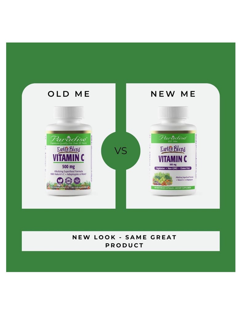بارادايس هيربس Earth's Blend، قاعدة الأطعمة الفائقة بفيتامين C من البروبيوتيك والخضر القلوية العضوية، 90 كبسولة نباتية - Image 3
