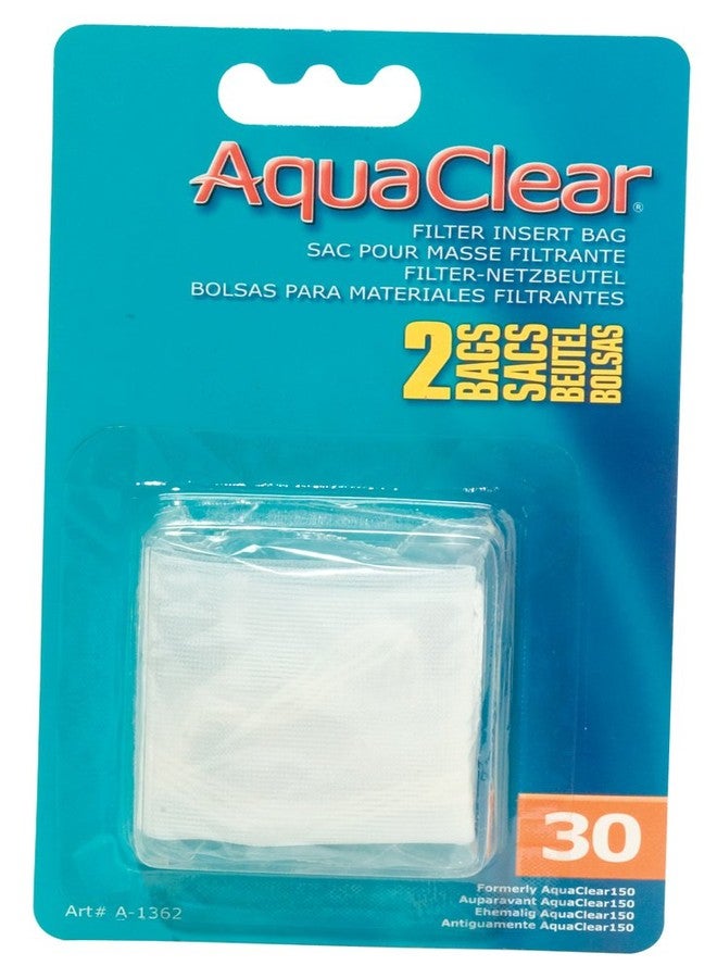 اكواكلير أكياس نايلون Aqua Clear AquaClear 30، أكياس وسائط ترشيح أحواض السمك، عبوة من قطعتين، A1362 - Image 1