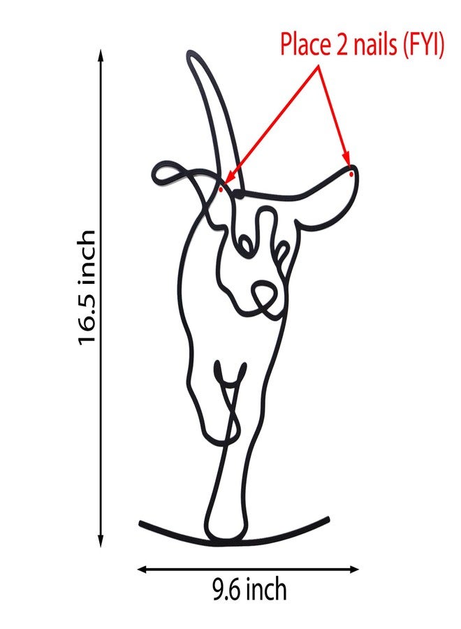 TYLCC Black Metal Dog Wall Decor Minimalist Abstract Dog Wall Art Line Drawing Art for Living Room Bedroom Decorations (Lovable) - Image 4