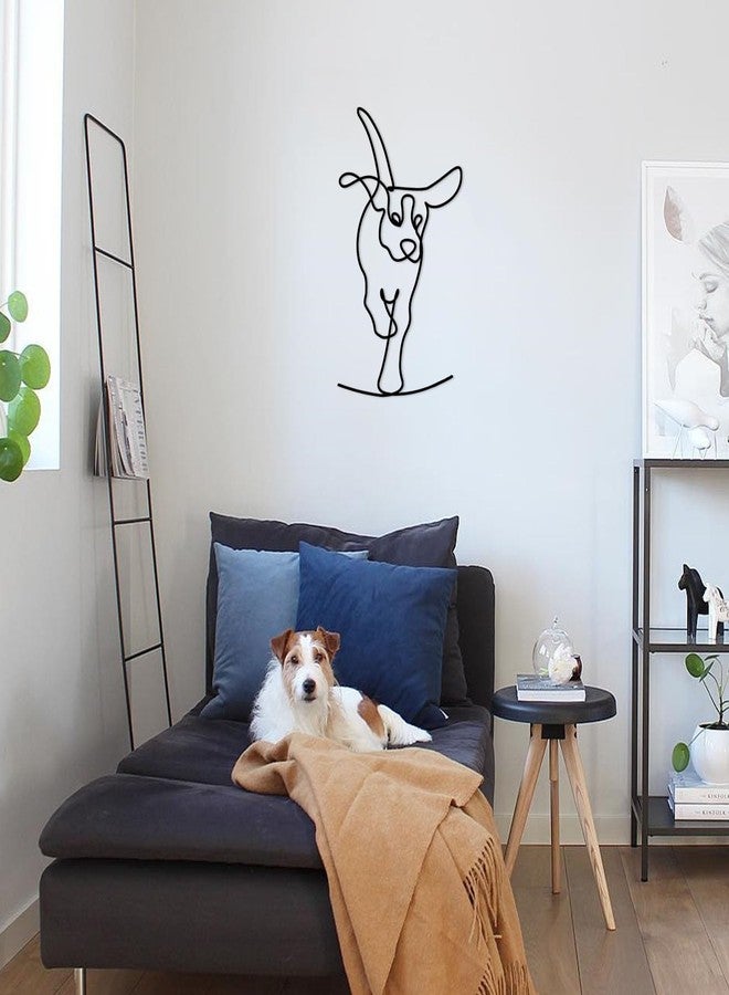 TYLCC Black Metal Dog Wall Decor Minimalist Abstract Dog Wall Art Line Drawing Art for Living Room Bedroom Decorations (Lovable) - Image 3