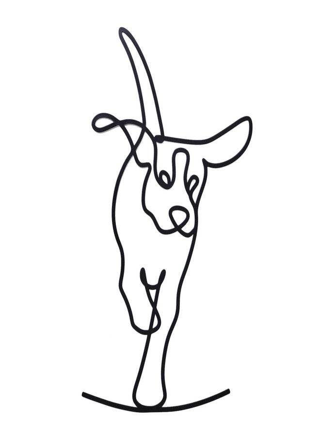 TYLCC Black Metal Dog Wall Decor Minimalist Abstract Dog Wall Art Line Drawing Art for Living Room Bedroom Decorations (Lovable) - Image 1