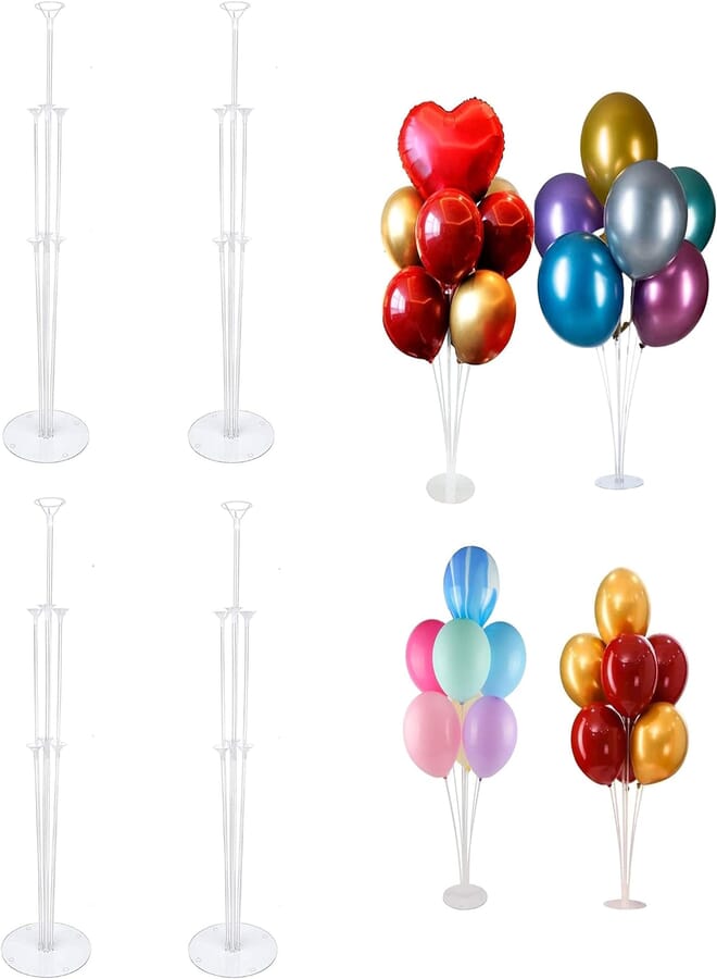 Party with Emma 28" Height Table Balloon Stand Kit for Birthday Party Decorations and Wedding Decorations Centerpiece Happy Birthday Balloons Decorations for Party and Christmas Balloon Decorations (4 Sets)