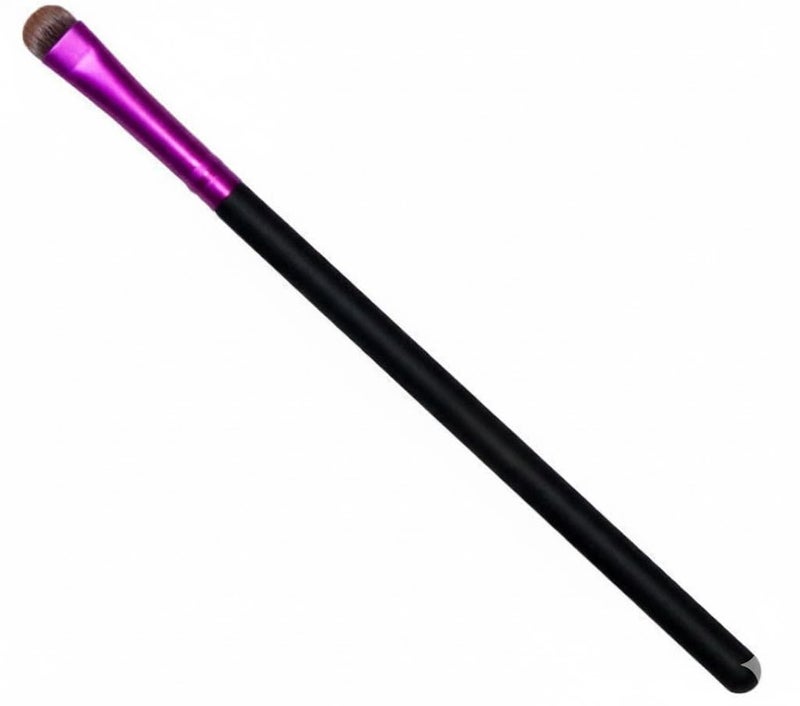 -PURPLE Under-Eye Concealer Brush, Small Flat Angled Synthetic Bristles Flawless Coverage Multitask Brush with Liquid Cream Powder -PURPLR METAL BLACK HAND COLOR