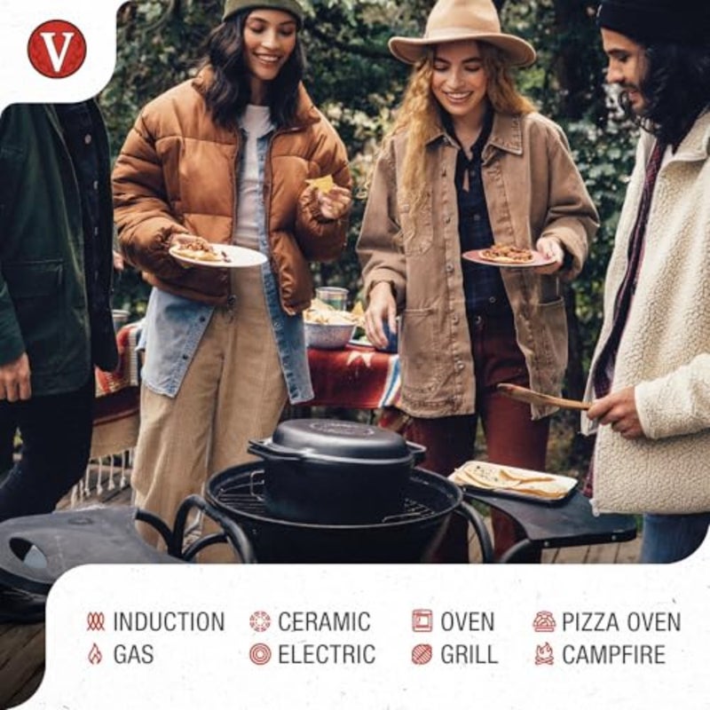 6-Quart Cast Iron Combo Cooker, Combination Dutch Oven and Skillet, Made in Colombia, 2-Piece Set - Image 3