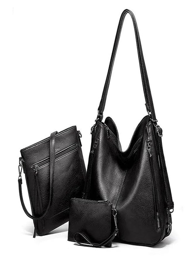Blikiz® Handbag for Woman or Girl with Detachable Strap & Wallet Purse for Women Handbag with Improve Zipper (Black) - Image 1
