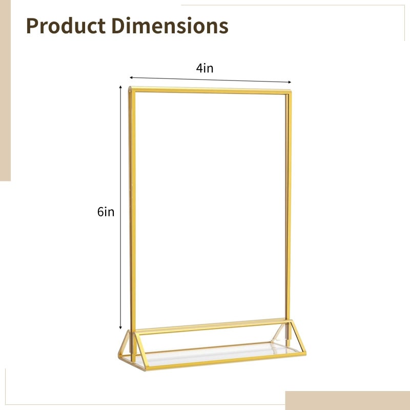 Gold Acrylic Table Number Holders With Stand 12 Pcs For Wedding Restaurant Menu - Image 3
