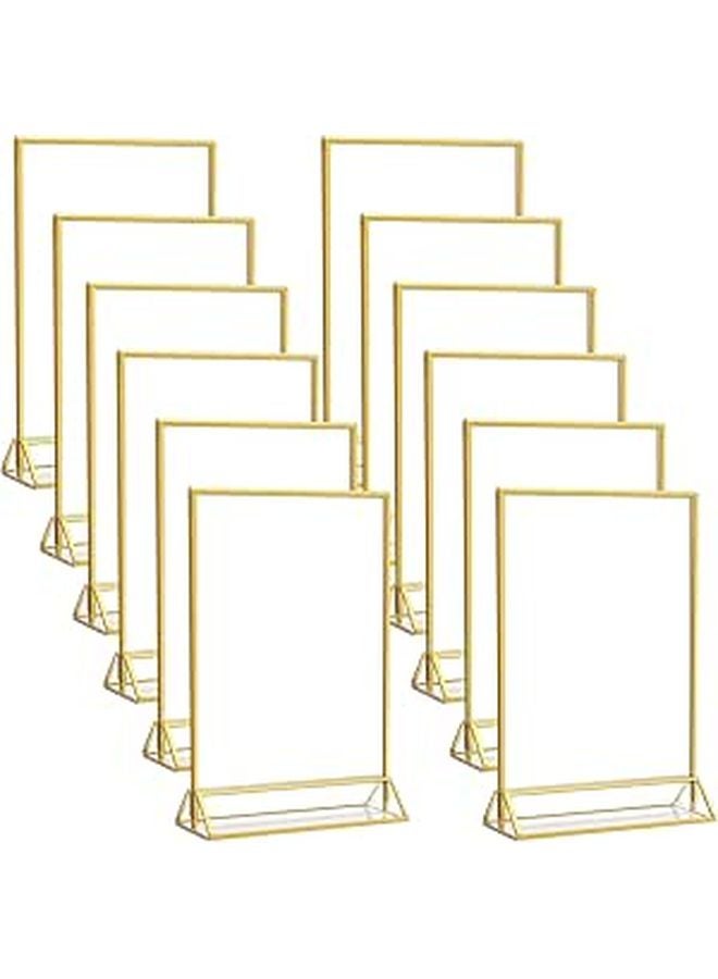 Gold Acrylic Table Number Holders With Stand 12 Pcs For Wedding Restaurant Menu - Image 1
