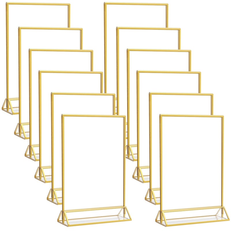 Gold Acrylic Table Number Holders With Stand 12 Pcs For Wedding Restaurant Menu - Image 2