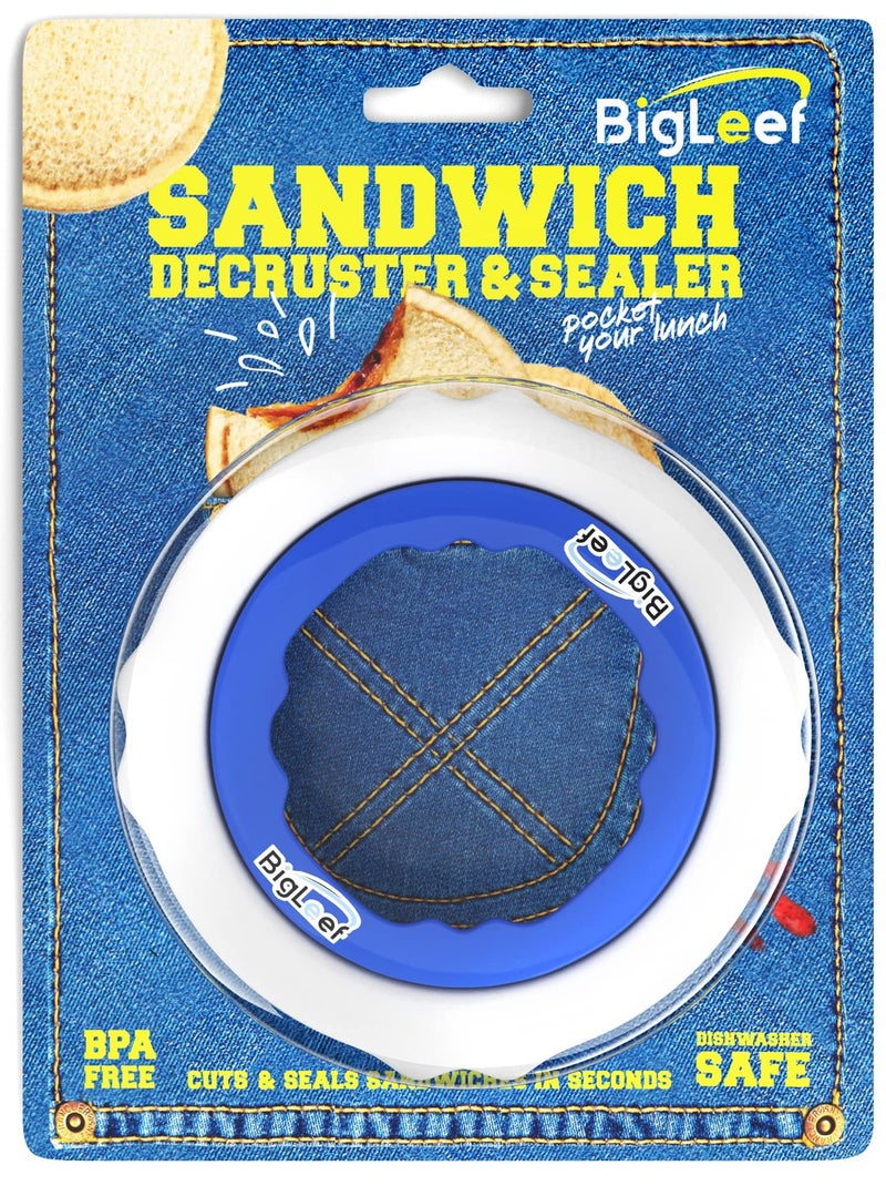 BigLeef Uncrustable Sandwich Cutter and Sealer - PBJ Sandwich Cutter for Kids Lunch - Make & Freeze DIY Pocket Minis - Homemade Uncrustables Sandwich Maker - Crustless Bread Sandwich Sealer Decruster (Round) - Image 3