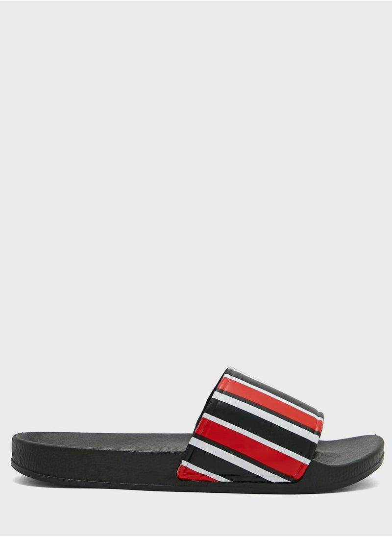 BRAVE SOUL - Brave Soul For Seventy Five Stripe Print Slides - Image 1
