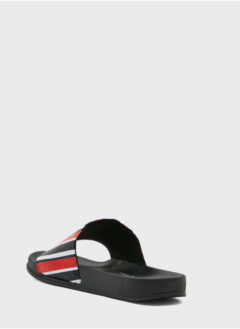 BRAVE SOUL - Brave Soul For Seventy Five Stripe Print Slides - Image 1