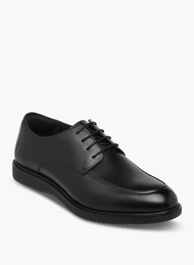 دوتشيني Men's Solid Lace-Up Derby Shoes