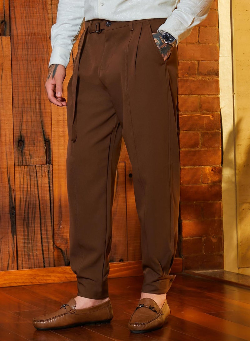 كامبوس سوترا Men's Russet Brown Panelled Gurkha Trousers  - Image 3