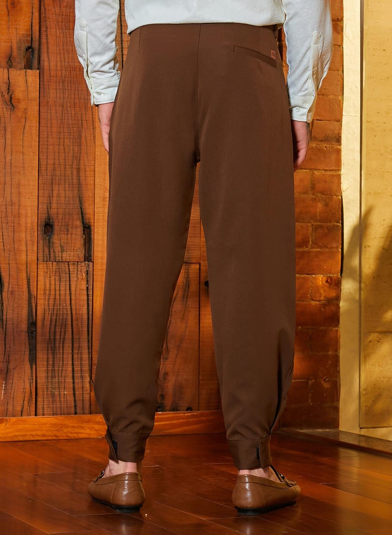 كامبوس سوترا Men's Russet Brown Panelled Gurkha Trousers  - Image 5