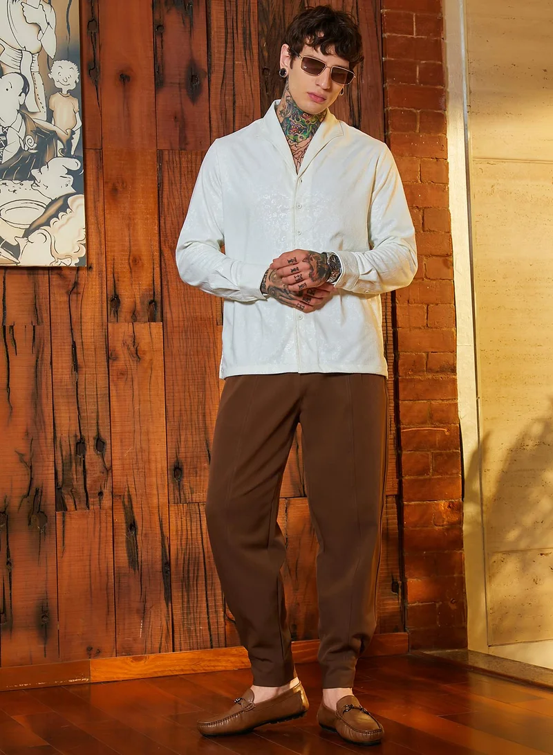 كامبوس سوترا Men's Russet Brown Panelled Gurkha Trousers