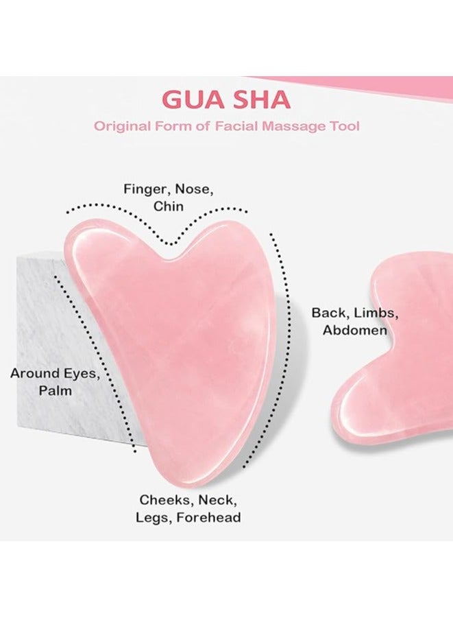 عصا التدليك ومجموعة غوا شا -100 ٪ من الحجر الطبيعي أدوات التدليك الوجه للصرف الليمباتي، مكافحة التضخم والجلد متوهج، العناية بجودة سبا، تغليف الهدايا الجاهزة - Image 3