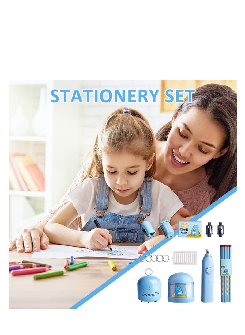 SOLARAE Electric Stationery, Automatic Stationery Set, Pencil Sharpener Vacuum Cleaner, Electronic Stationery Kids, Electric Desktop Stationery, Stationery Set Boys, Electric Pencil Sharpener Set - Image 4
