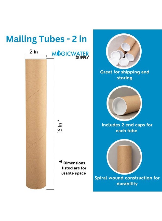 MagicWater Supply Mailing Tubes with Caps, 2 inch x 15 inch (6 Pack) | - Image 2