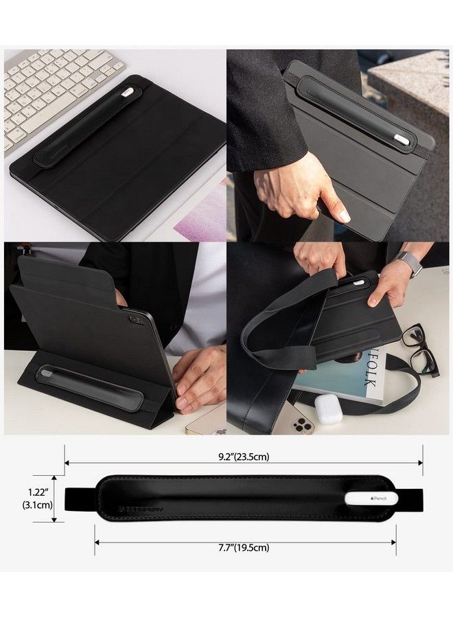 GOOSPERY Pencil Holder Compatible With Apple Pencil (1St & 2Nd Generation) Sling Sleeve Pu Leather Pouch Case Pocket Accessories Elastic Band Fit Ipad 8Th 7Th Mini 5Th Notebook Tablets Black  - Image 3