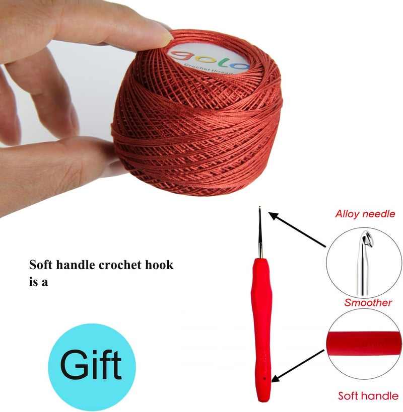 Golo Crochet Thread Size 10 Embroidery Thread 10g X 9 Crochet Yarn for Hand Knitting 10-9-7 - Image 2