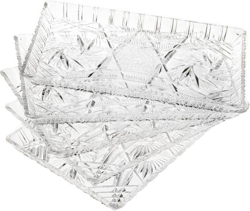 WRINGO Plate Set of 1 pcs Bead Rim Decorative 15 inch Crystal Clear Glass Plate- Dry Fruits Sweets Chocolate Snack Plate for Dining,Catering Event, Dinner Parties,Wedding Dinner Plate (WS-10) - Image 1