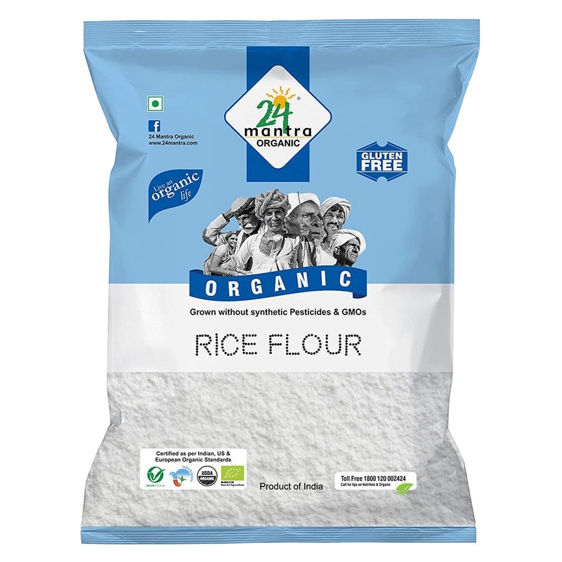 24 Mantra Organic Organic Rice Flour Pure White Rice Atta USDA Certified Organic European Union Certified Organic Pesticides Free Adulteration Free Sodium Free 2 lb 24 Mantra Organic
