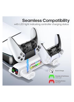 XICEN Horizontal Cooling Stand Replacement for PS5 Slim Disc & Digital Only, Dual PS5 Controller Charger with 3-Level RGB Cooling Fan (NOT Fit 2020 PS5)  - Image 5